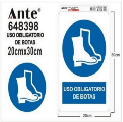 SENALETICA USO OBLIGATORIO DE BOTAS 20x30cm