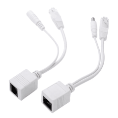 INYECTOR SIMPLE RJ45 POE PAR 8MP CON DC CORRIENTE BLANCO