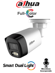DAHUA CAMARA BALA DH-HAC-HFW1500RLN-IL-A 5MP 2.8MM AUDIO DUAL COLOR 30MT IP67 PLASTIC ANALOGA