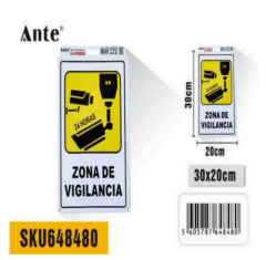 SENALETICA ZONA DE VIGILANCIA 20x30cm
