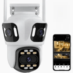 Imou Cruiser Trile IPC-S7UN-11M0WED 11mp lente tripe, 2 fijas 3mp + PT 5mp audio bidireccional exte