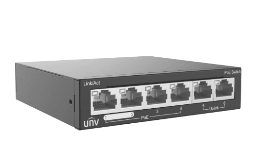 UNV Network Switch POE NSW2020-6T-POE-IN 4 x 100Mbps POE +2 Uplink 100Mbps1
