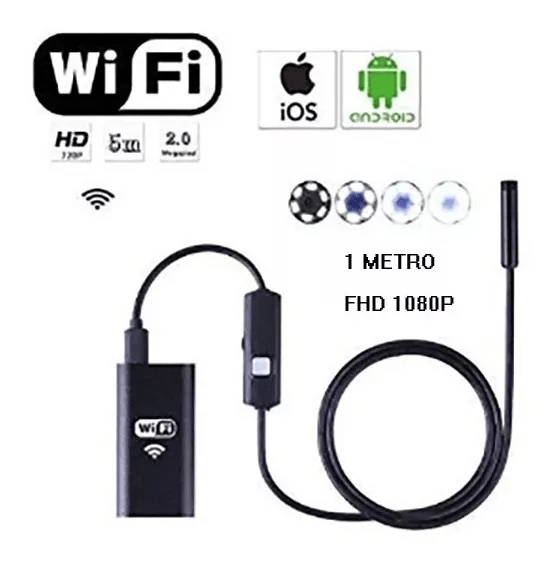 CAMARA ENDOSCOPICA IMPERMEABLE 5MT IP67 1080P WIFI APP recargable1