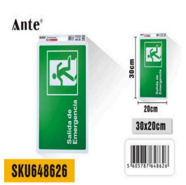 SENALETICA SALIDA DE EMERGENCIA 20x30cm 56057876486261