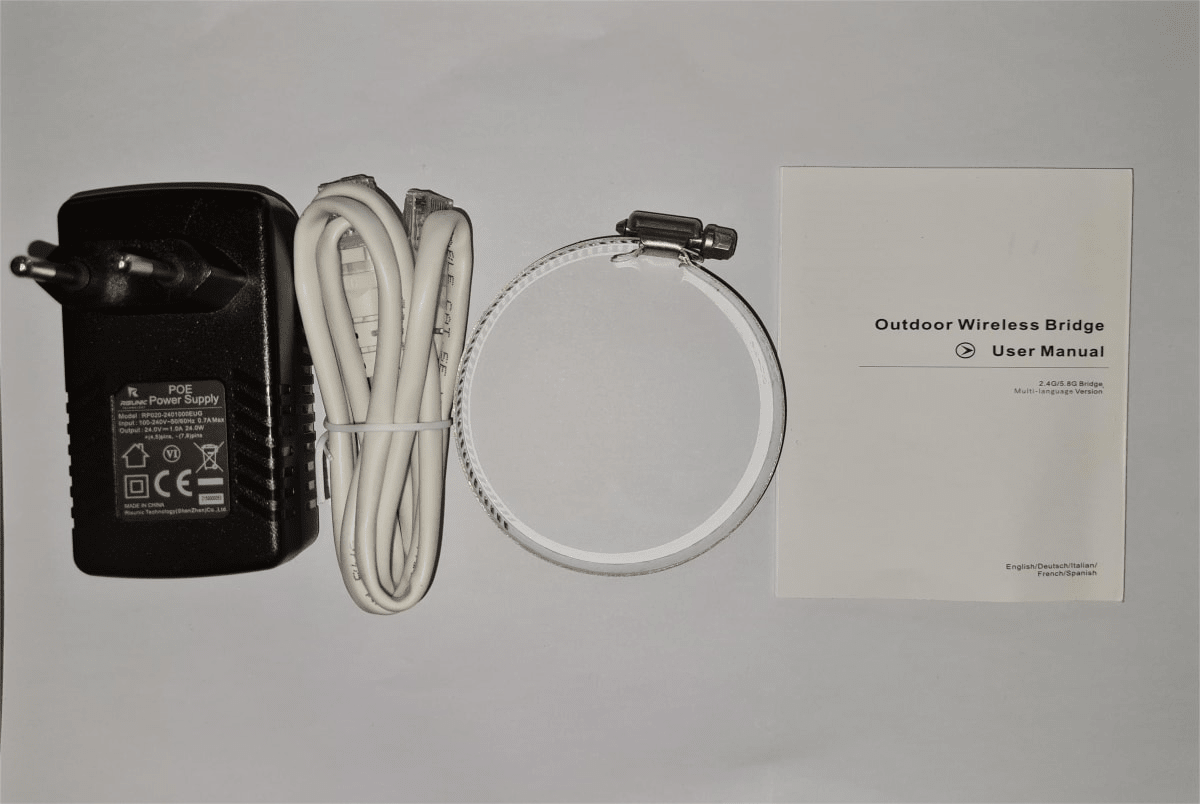 5KM KIT ANTENA IAI TECH POE *PAR 24V-0.5A DC 12V-1A 5-10 CAMARAS 802.11AC DE DOBLE FLUJO DE 5.8GHZ4