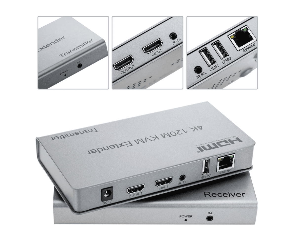 EXTENSOR DE VIDEO A HDMI 200MT POR UTP RED 2K(8MP)(60MT 4K-70~200MT 2MP)2