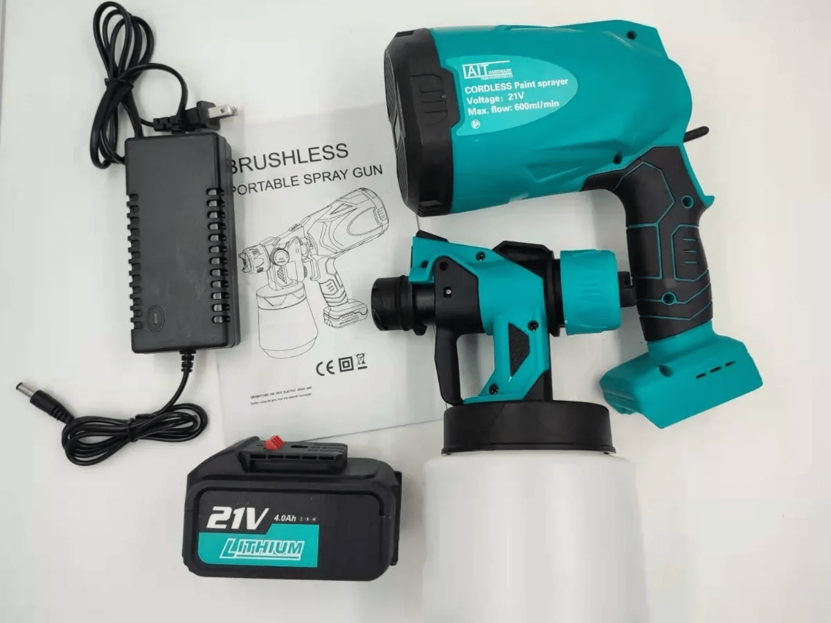 21V Pulverizador de pintura electrica 1 bateria,800ml2