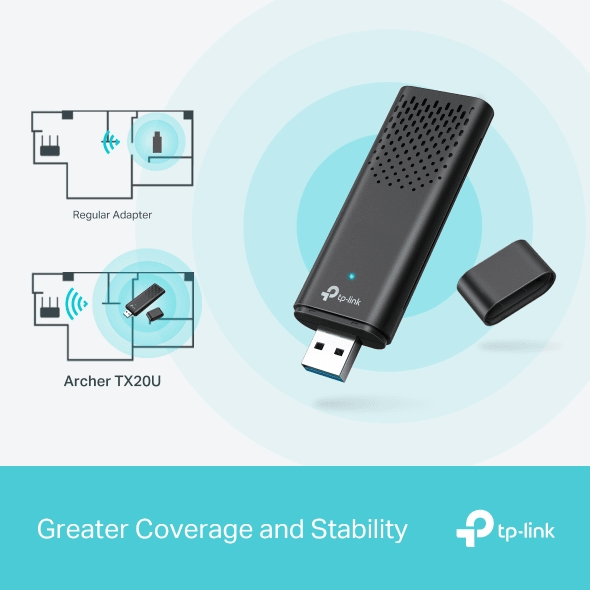 Tp-Link Adaptador USB WIFI Archer TX20U doble banda WiFi 6 AX18002