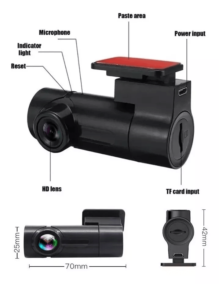 Camara Oculta Seguridad Auto Dvr Grabado Aplicación 1080p1