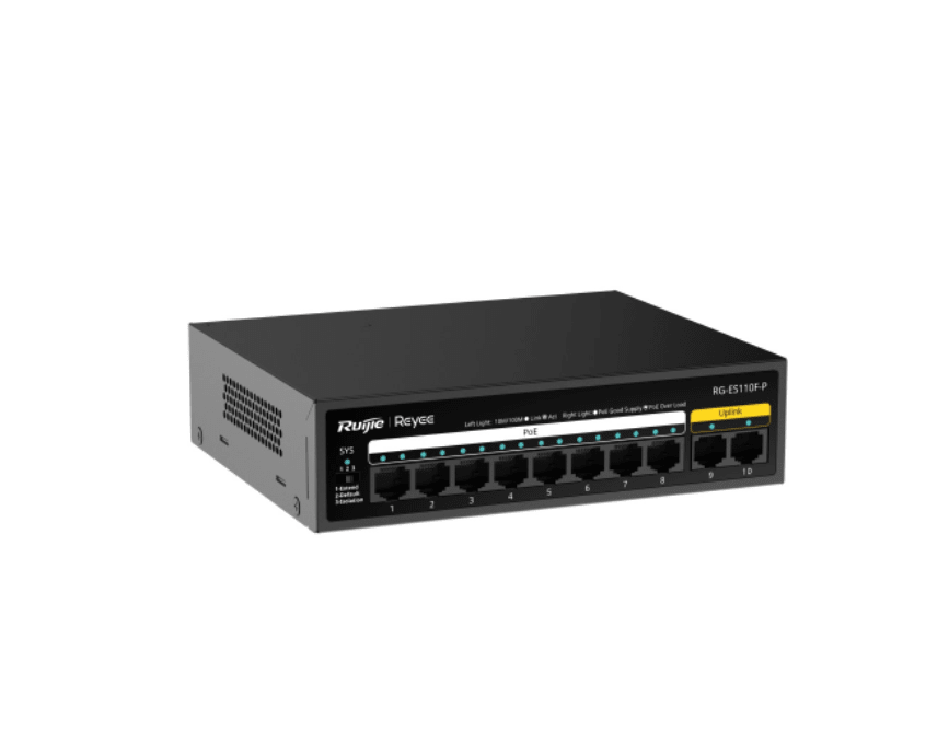 RUIJIE SWITCH PoE no administrado RG-ES110F-P de 10 puertos 10/100 Mbps1