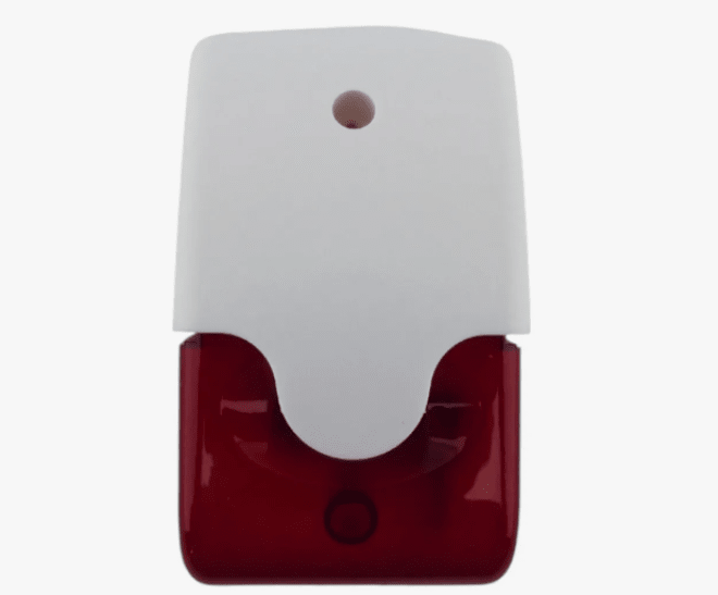 Mini Sirena Ideal Incendio O Robo C/ Baliza Roja 100 Db 12 V2