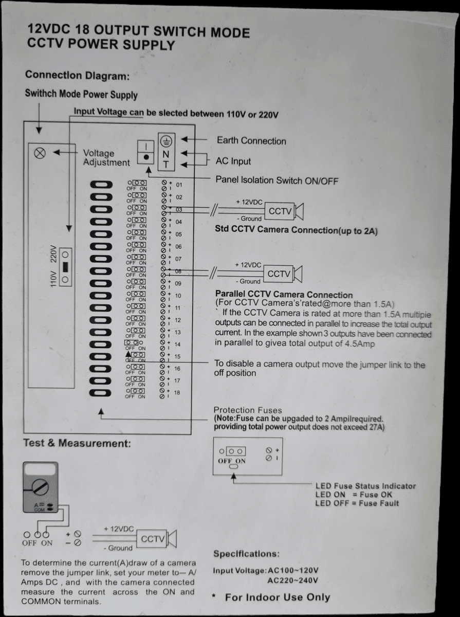 Fuente Poder Gabinete 12V-20A 18CH2