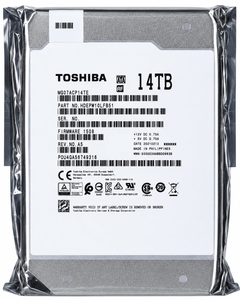 TOSHIBA DISCO MG07ACP14TE 14TB Enterprise SATA III 3.51