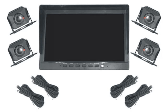 Kit Dvr 12v Con Pantalla 10 PULGADAS Con 4 Camaras FHD IR Camion O Bus 1X15M 3X5M,Max 128gb2