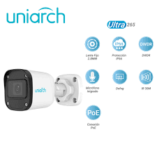 UNIARCH Cámara IP Bala IPC-B125-APF28 2.8mm 5MP IR 30m Audio IP67 POE ONVIF2
