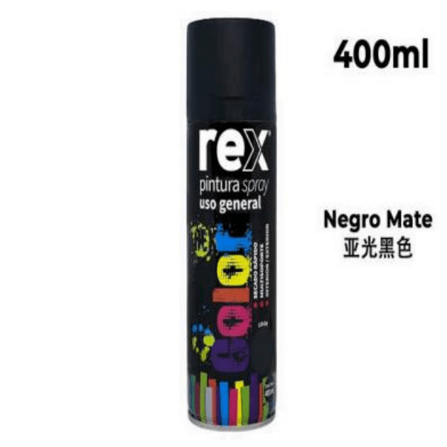 REX PINTURA SPRAY GENERAL NEGRO MATE 400ML1