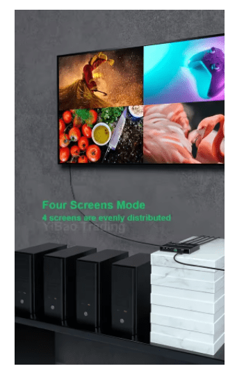 4k HDMI Quad, 1080P, 60Hz, de 4 canales pantalla dividida, interruptor HDMI 4x1, para cámara PS4, portátil, PC, Monitor de TV3