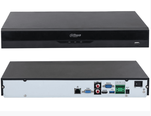 DHI-NVR5232-EI. NVR Dahua 32 canales soporta 2 HDD hasta 16TB IA Perimetral protecction ANPR, FD, F1