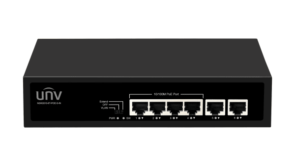 UNV Switch PoE NSW2010-6T-POE-S-IN 4PoE 2-Uplink 200Mbit no admin 6 puertos 10/100 Mbps 1.2 Gbps 60W1