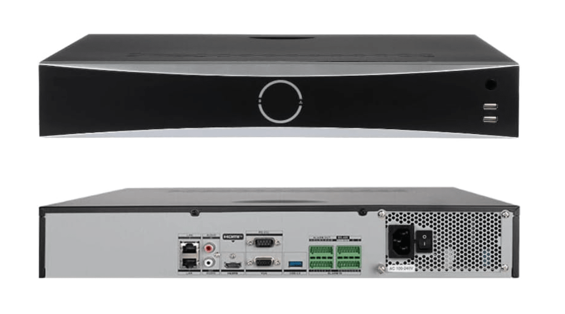 NVR HIKVISION DS-7732NXI-K4 4K 32 canales AcuSense Reconocimiento Facial 4 Bahías de Disco Duro HDMI 4K Alarmas I/O1