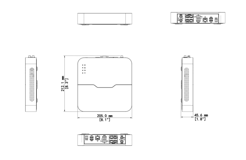 UNV NVR NVR301-04B-LP4-IQ POE 4K 80Mbps 4-ch 1 SATA interface Smart reconocimiento facial 1U NVR3