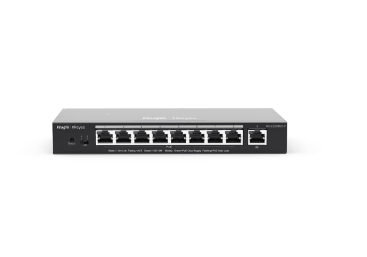 RG-ES209GC-P Switch Smart Cloud REYEE 9 puertos 8 Poe 10-100-1000 Mbps 120W1