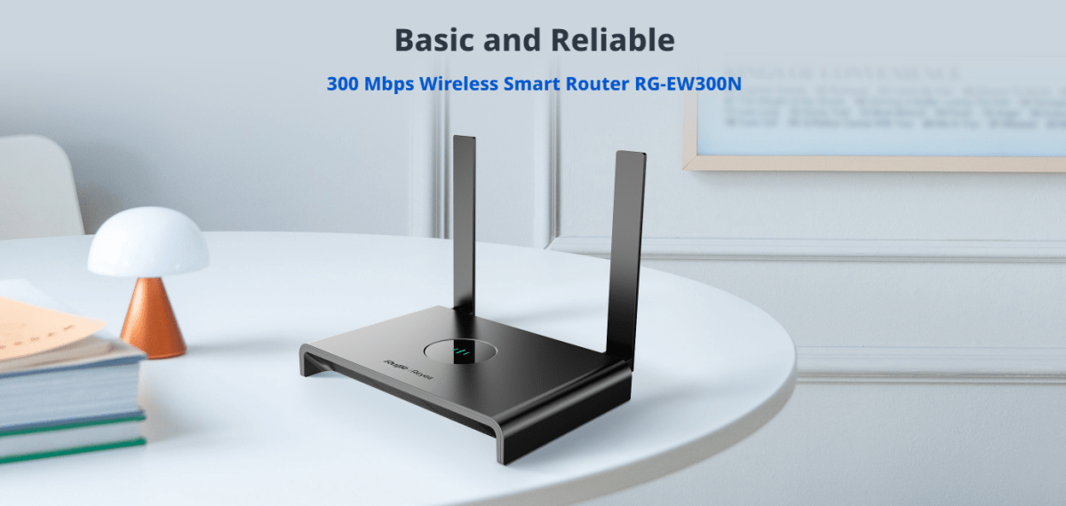 Ruijie RG-EW300N WiFi 4 Router 2.4G 300 Mbps Ports: 1× 10-100 Mbps1