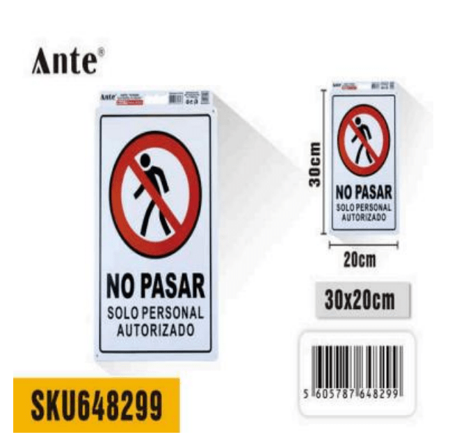 SENALETICA PROHIBIDO EL PASO 20x30cm1