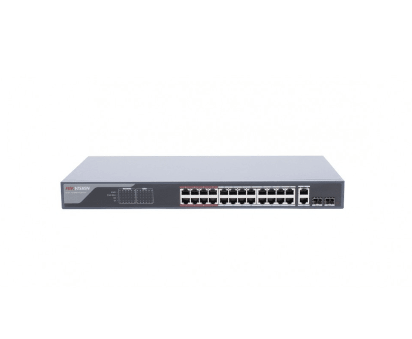 SWITCH DS-3E1326P-E HIKVISION L2, 24x10-100 (PoE+) 2 x Gigabit SFP combinado 370W1
