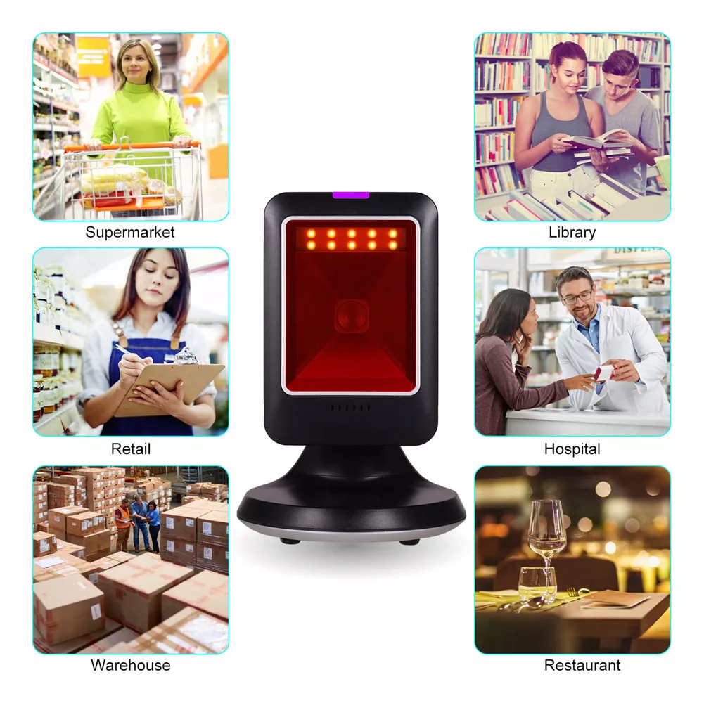 LECTOR de codigo MP6300Y 1D 2D Con base,modelo manual con Cable USB2