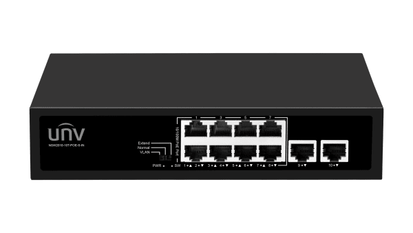 UNV Switch PoE NSW2010-10T-POE-S-IN 8PoE 2-Uplink 200Mbit no admin 10 puertos 10/100 Mbps 2 Gbps 96W1