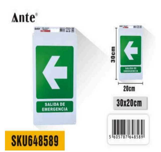SENALETICA SALIDA DE EMERGENCIA 20x30cm 56057876485891