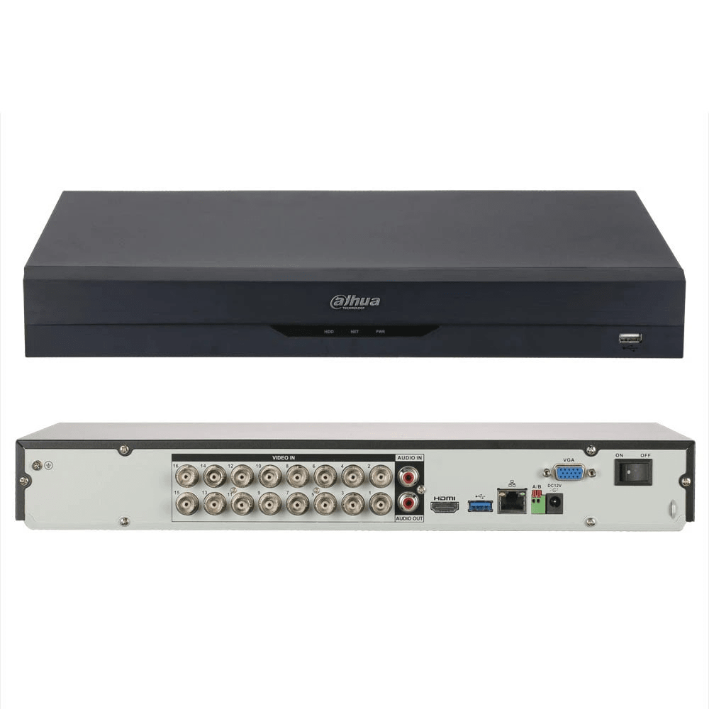 DAHUA XVR DH-XVR5216AN-4KL-I3. XVR 16 canales penta hibrido soporta 2HDD WizSense1