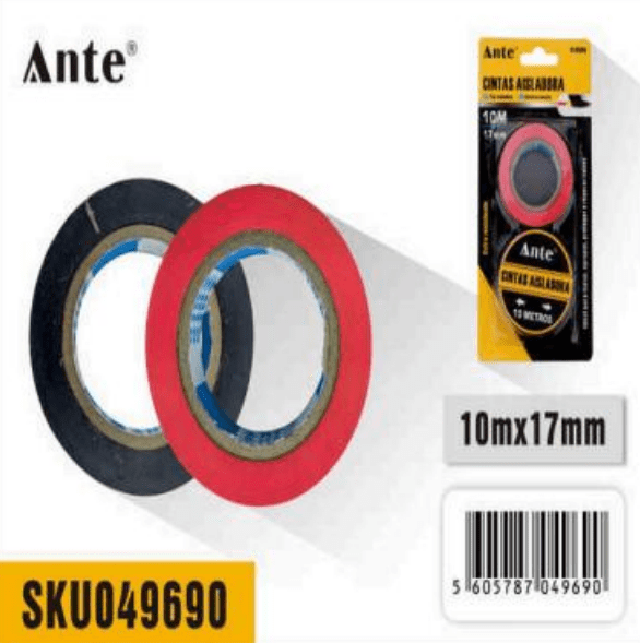 CINTAAISLANTE 17MMx10M 2PCS NEGRO-ROJO1