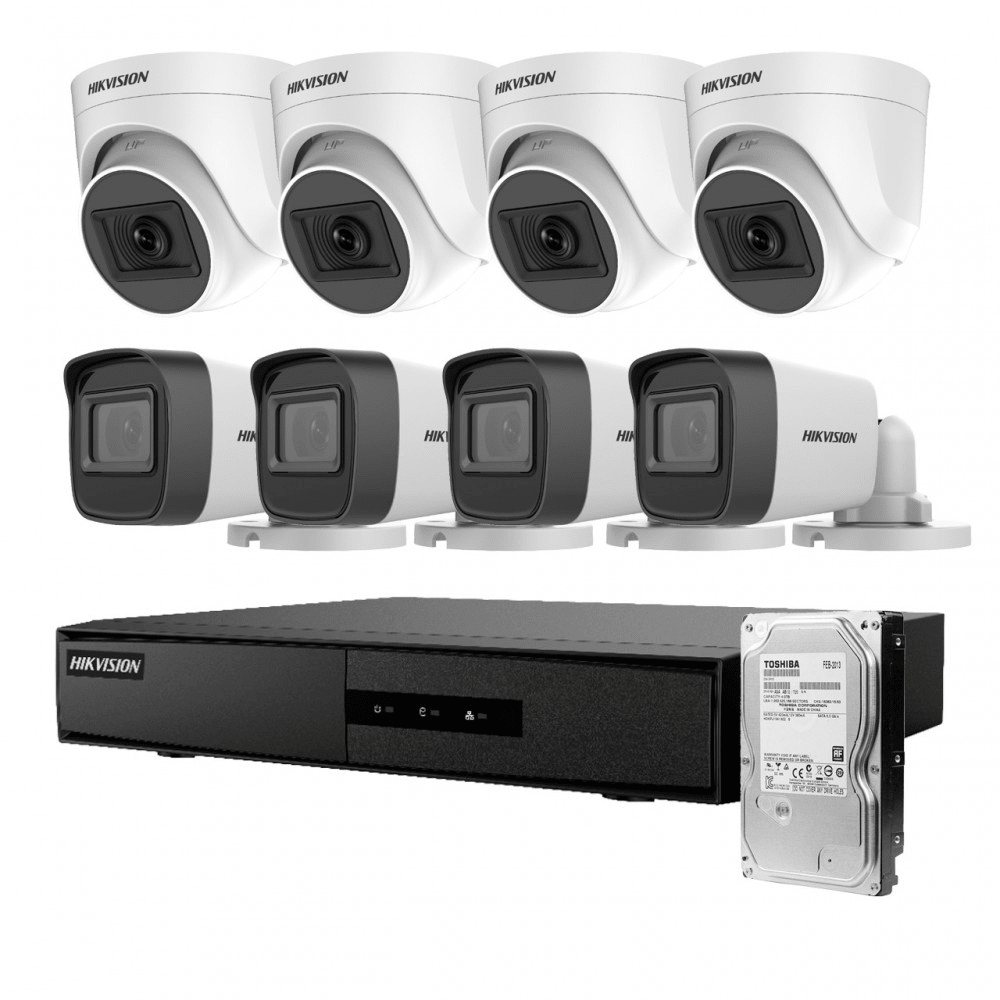 Kit de Cámaras 8ch 8 HDTVI 1080P LITE FHD HIKVISION1
