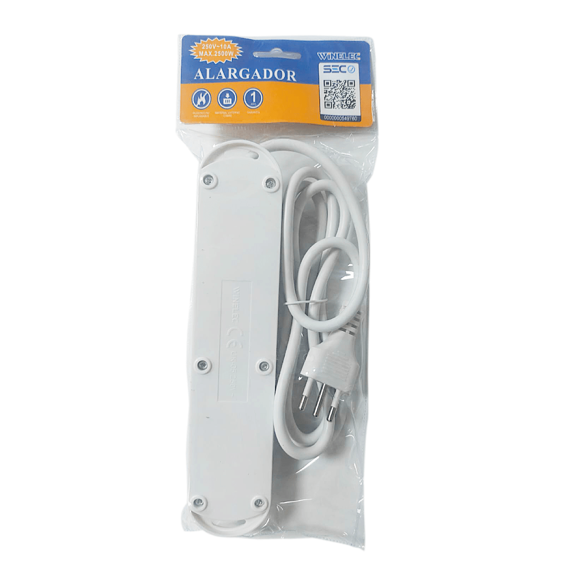 WINELEC ALARGADOR 5 TOMAS 1.5MT SEC WI-CO3 INTERRUPTOR BLANCO2