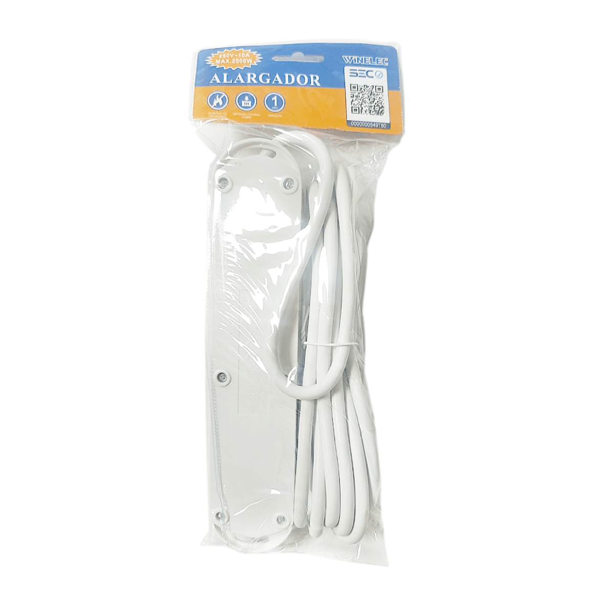 WINELEC ALARGADOR 5 TOMAS 3MT SEC WI-CO3 INTERRUPTOR BLANCO2