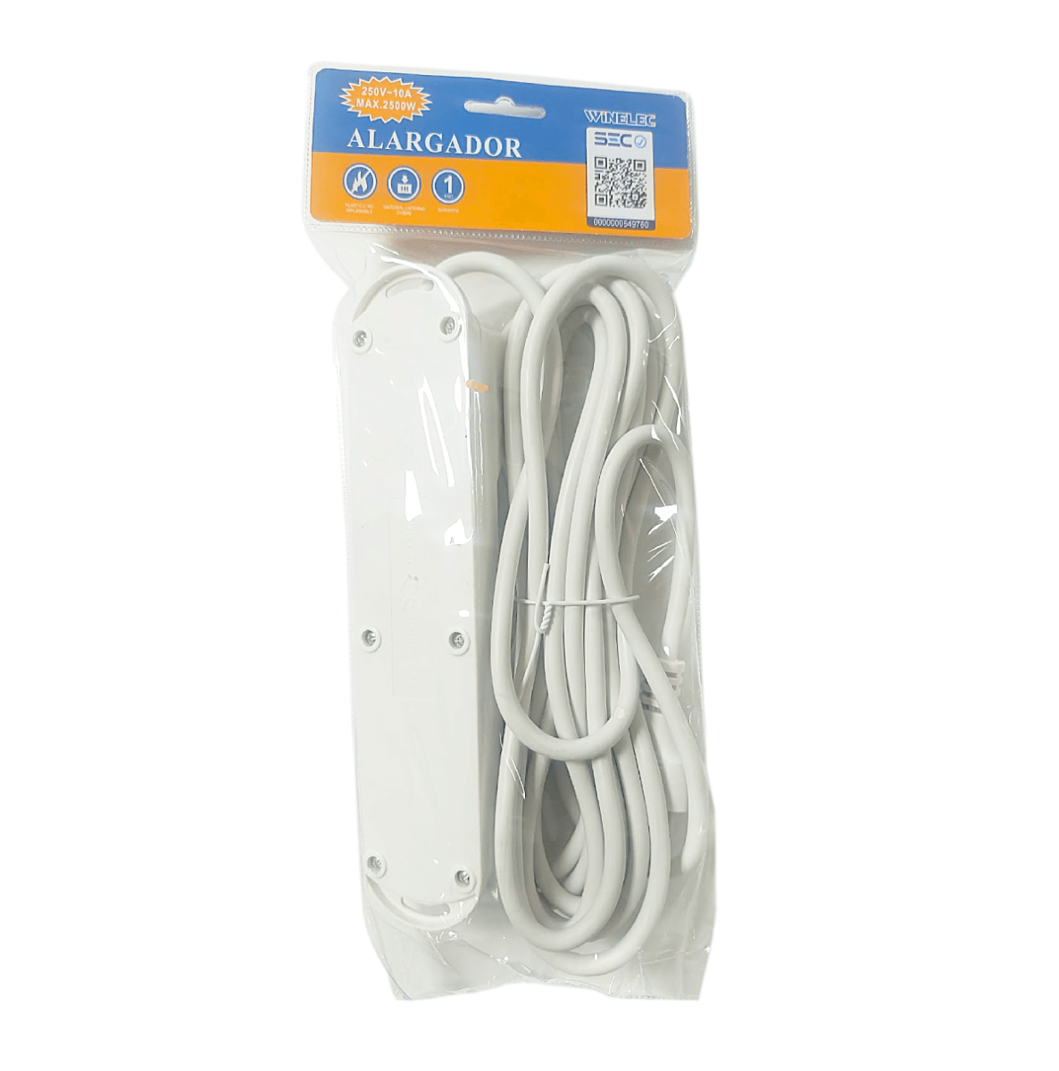 WINELEC ALARGADOR 5 TOMAS 5MT SEC WI-CO3 INTERRUPTOR BLANCO2
