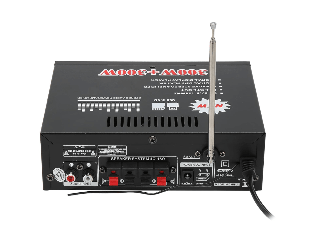 BT-298A Amplificador de potencia de audio BT+FM+AV+MP3 30W+30w2