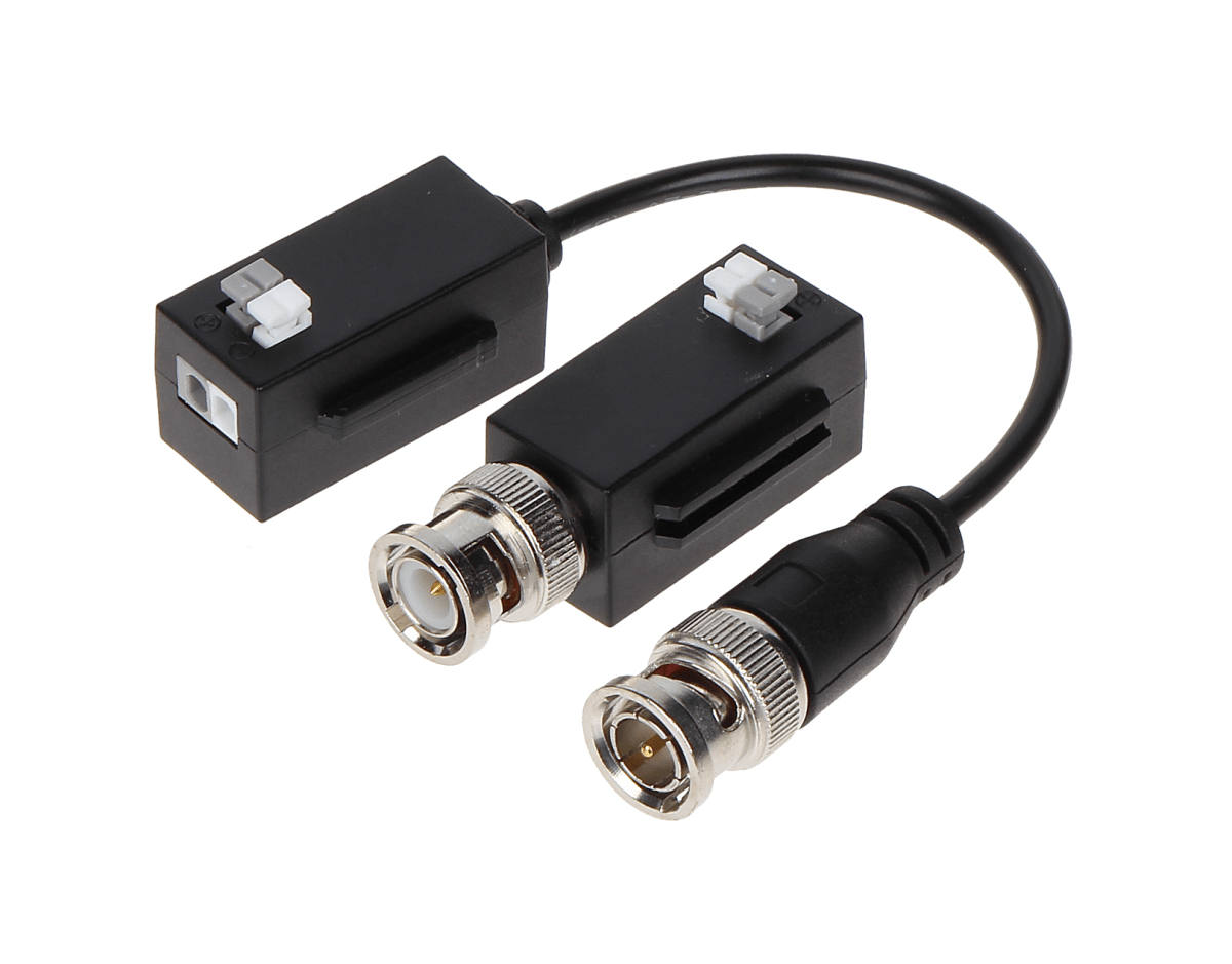 VIDEO BALUN POR PAR 4K Compatible: HDCVI-TVI-AHD-CVBS por CAT5E-6 BOTON1