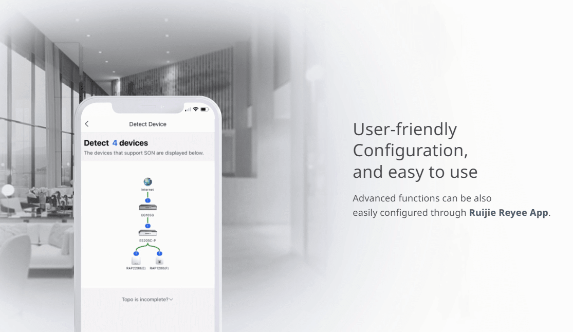 Ruijie Router RG-EG210G-P-V3 8×1000 Base-T PoE nube 2-4 WAN2