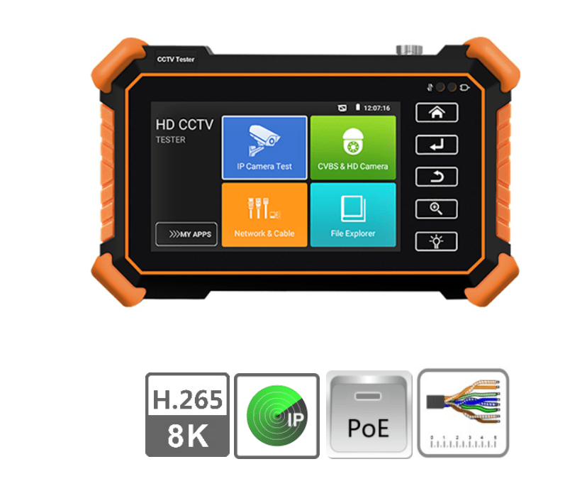 IPC-1910 PLUS 8K H.265 CCTV TESTER CVI TVI AHD IP CAMARAS POE1