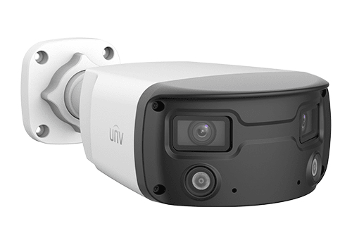 UNV Cámara IP Bala Omniview IPC2K28SE-ADF40KMC-WL-I0 8MP 4K doble lentes ColorHunter 30m Audio bidir1