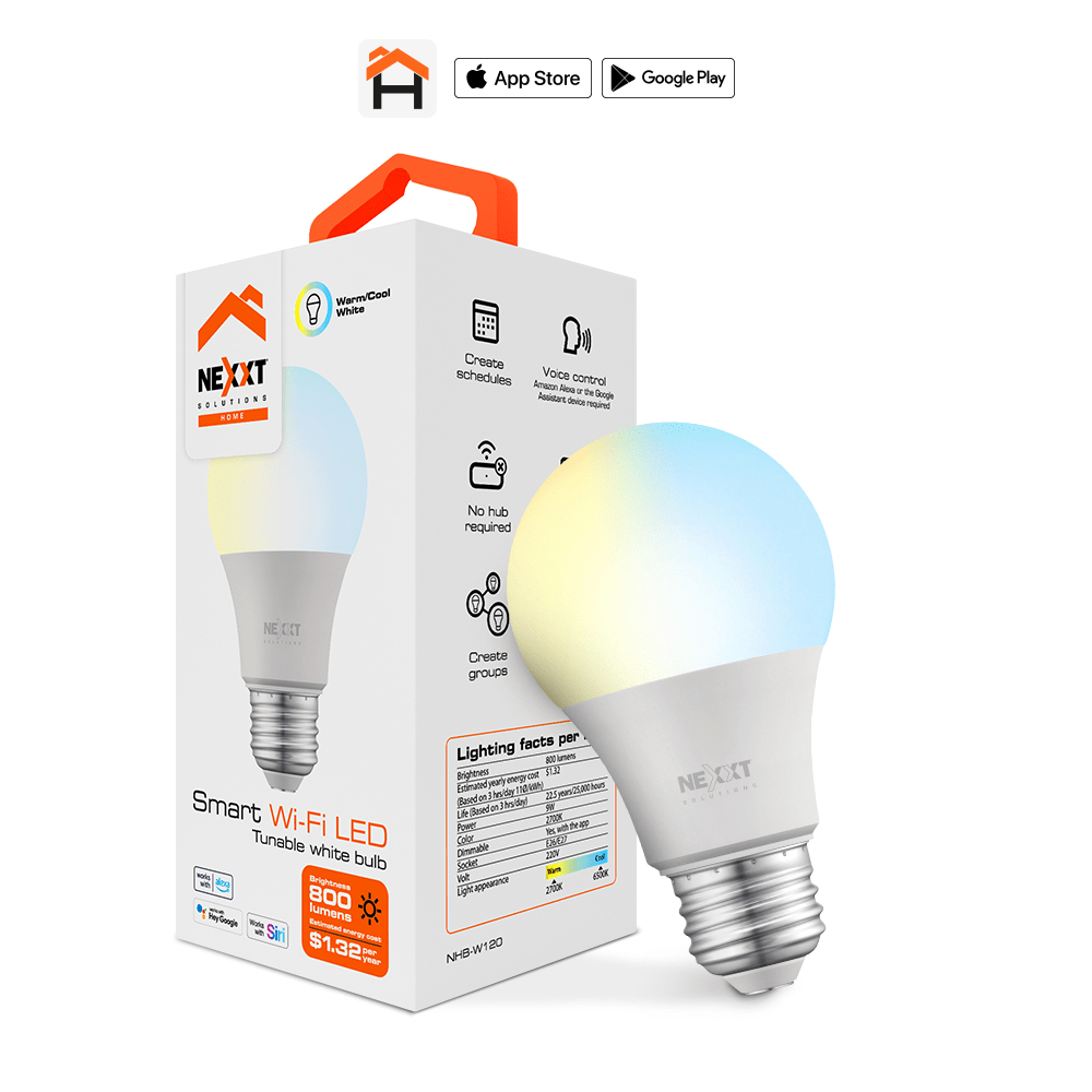 Bombilla LED inteligente Wi-Fi 220V - A19 - NHB-W1201