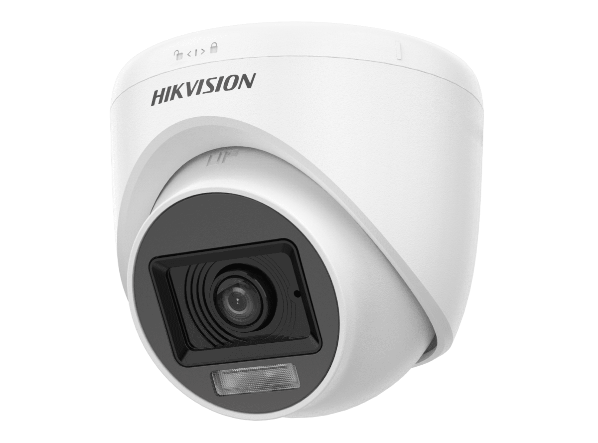 Camara Domo 2MP IR20M 2.8mm Mic Luz Blanca Turret smart infrarojo DS-2CE76D0T-LPFS1