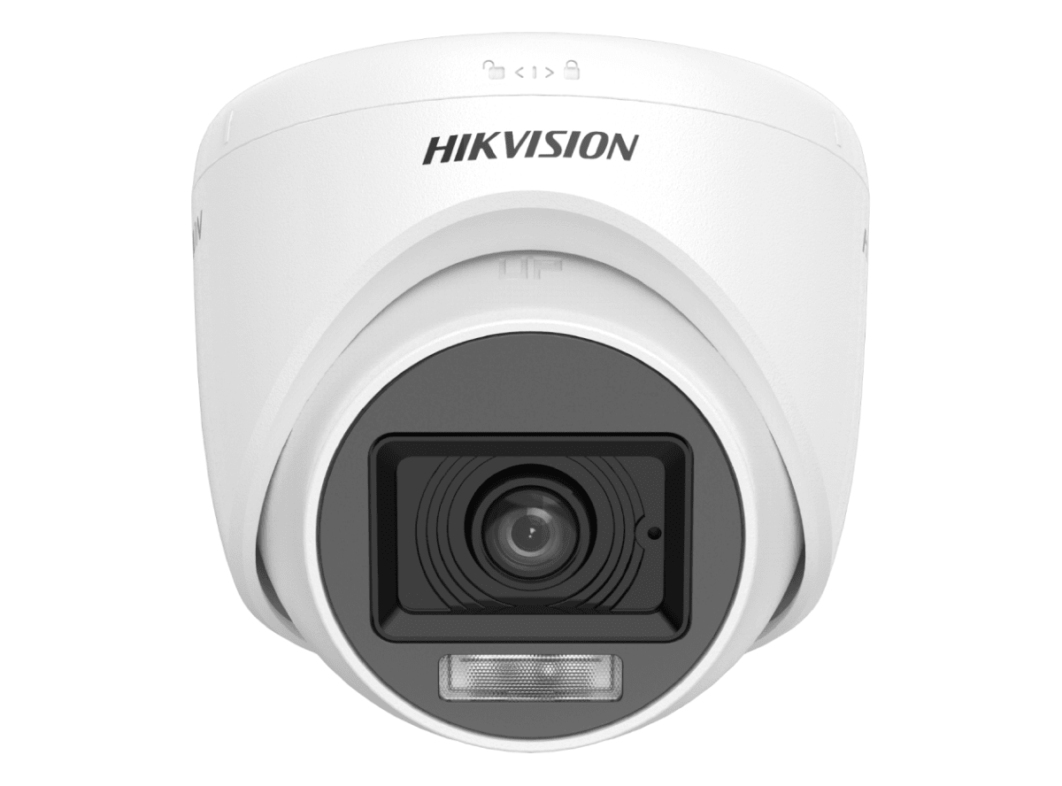 Camara Domo 2MP IR20M 2.8mm Mic Luz Blanca Turret smart infrarojo DS-2CE76D0T-LPFS2