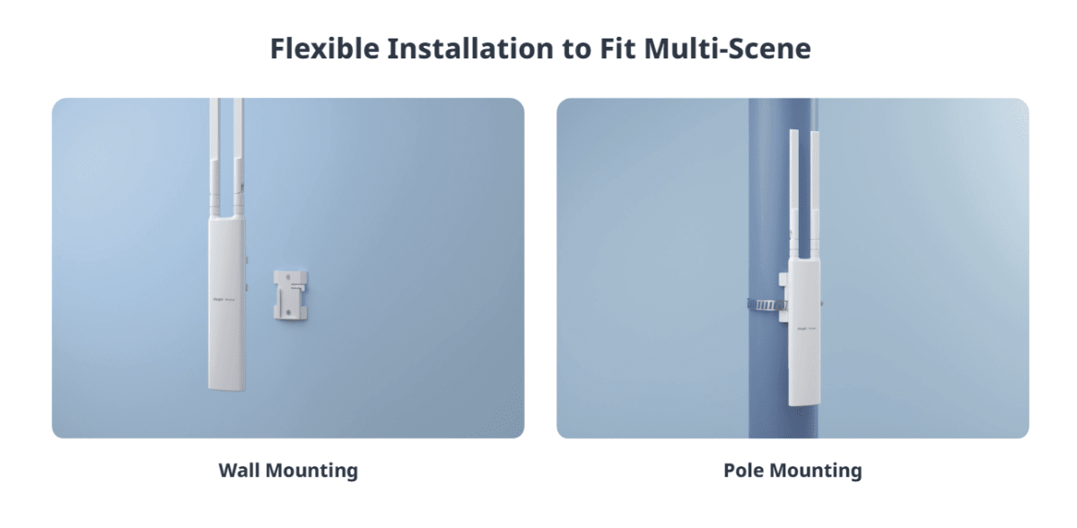 Ruijie RG-RAP52-OD AP de banda dual AC1300, IP65, 867 Mbps a 5 GHz + 400 Mbps a 2,4 GHz, 1 GE4