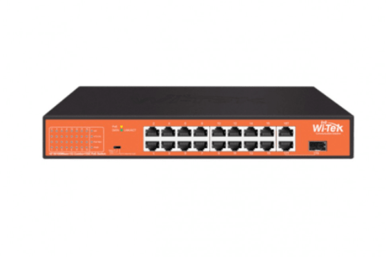 WITEK Switch PoE 16FE WI-PS518GH 150W 250Mts 1GE + 1SFP Combo Uplink No Administrable1