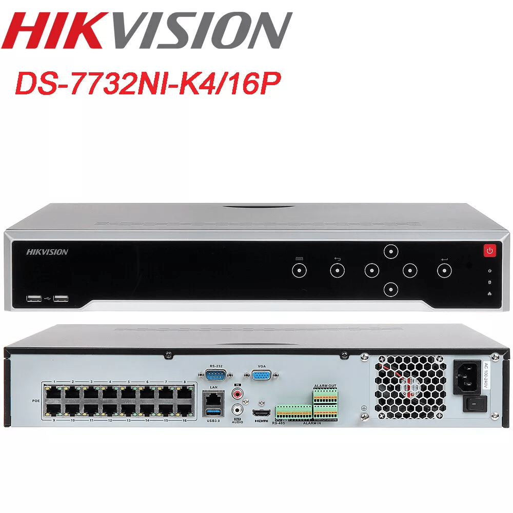 NVR POE 32CH 4K HIKVISION 4DISCOS DS-7732NI-K4-16P1