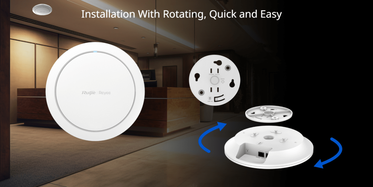 Ruijie RG-RAP2266 AP Gigabit techo para interiores AX3000 Wi-Fi 6 de banda dual, 1 GE, roaming 2 y 33